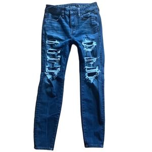 American Eagle distressed hi rise jegging